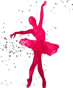 Ballerina Silhouette In Pink paint by number