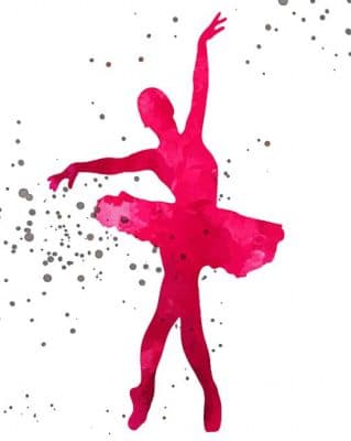 Ballerina Silhouette In Pink paint by number