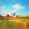 Barn In Meadow Illustration paint by number