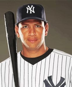 Baseball Player Alex Rodriguez paint by number