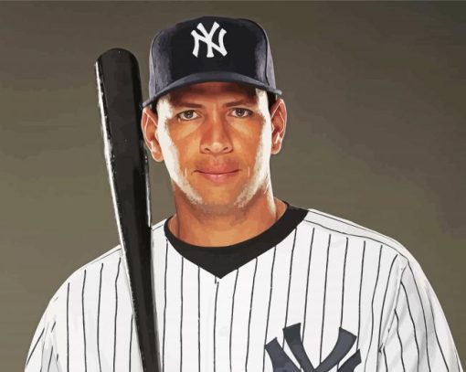 Baseball Player Alex Rodriguez paint by number