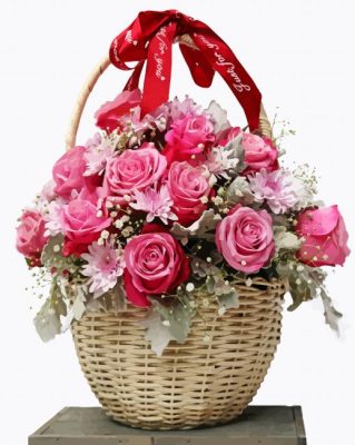 Basket Of Roses paint by number