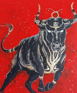 Black Taurus The Bull paint by number