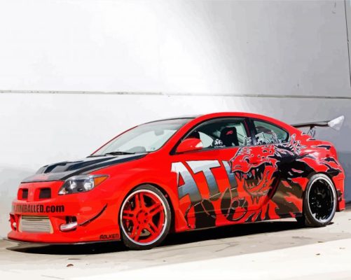 Black And Red Scion TC paint by number