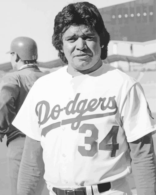 Black And White Fernando Valenzuela paint by number