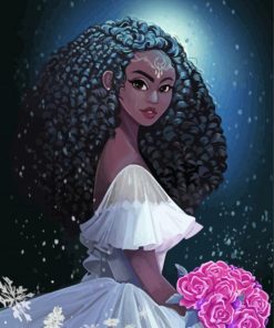 Black Princess Illustration paint by number