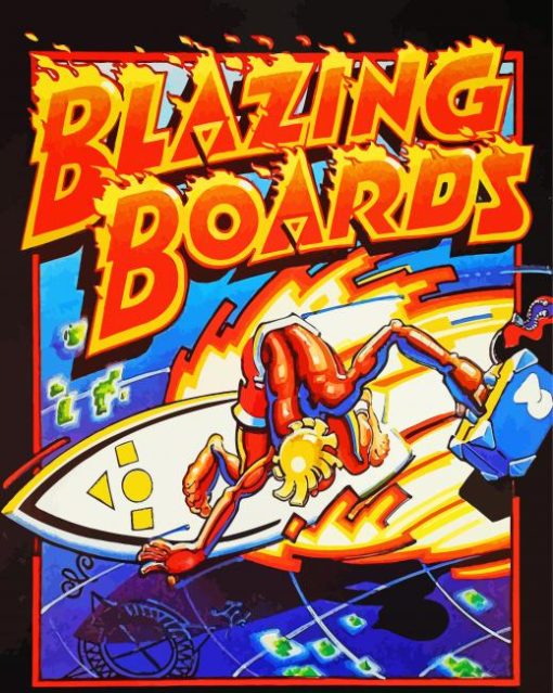Blazing Board Chris Griffin Surf Art paint by number