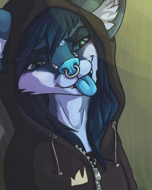 Blue Tongue Fox Art paint by number