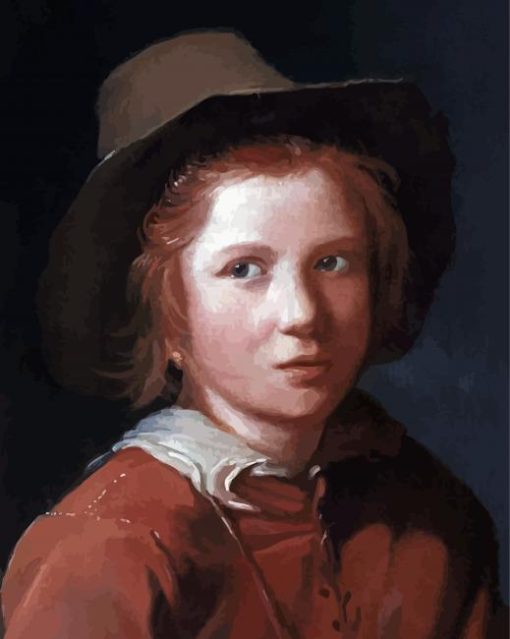 Boy With A Hat paint by number