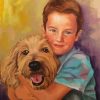 Boy With Dog paint by number