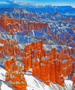 Bryce National Park In Snow paint by number