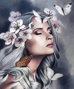 Butterflies Woman paint by number