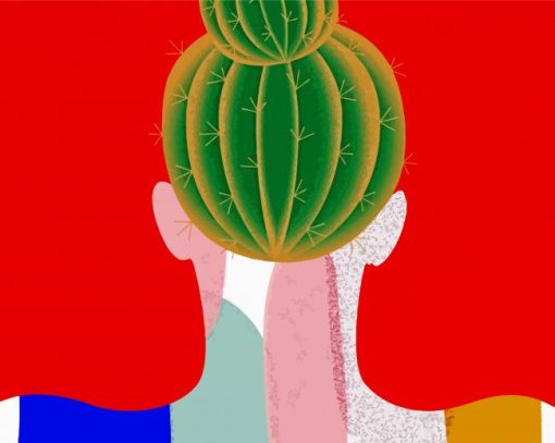 Cactus Girl Art paint by number