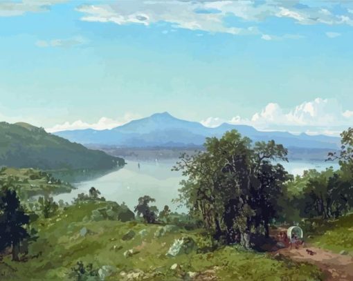 Camels Hump From The Western Shore Of Lake Champlain By John Kensett paint by number