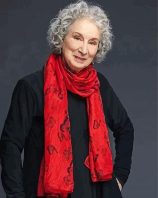 Canadian Poet Margaret Atwood paint by number