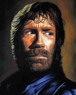 Chuck Norris Illustration Art Paint by number