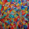 Colorful Abstract Spiderweb paint by number
