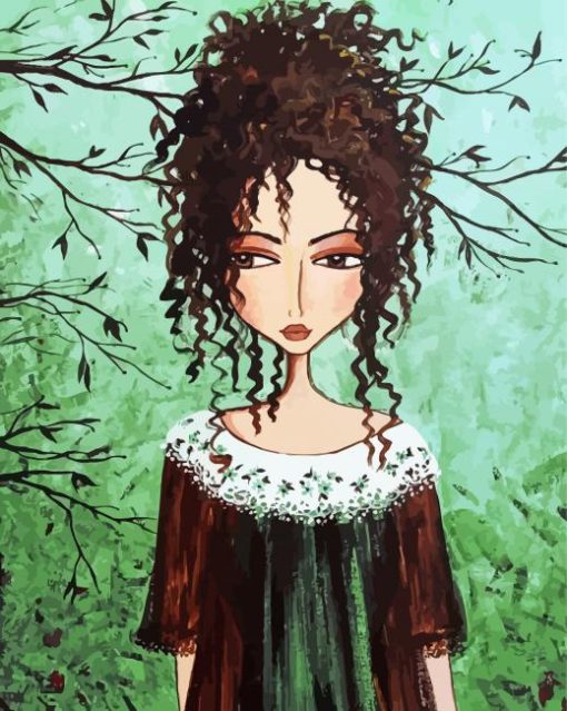 Curly Haired Girl Art paint by number