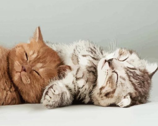 Cute Kittens Sleeping paint by number