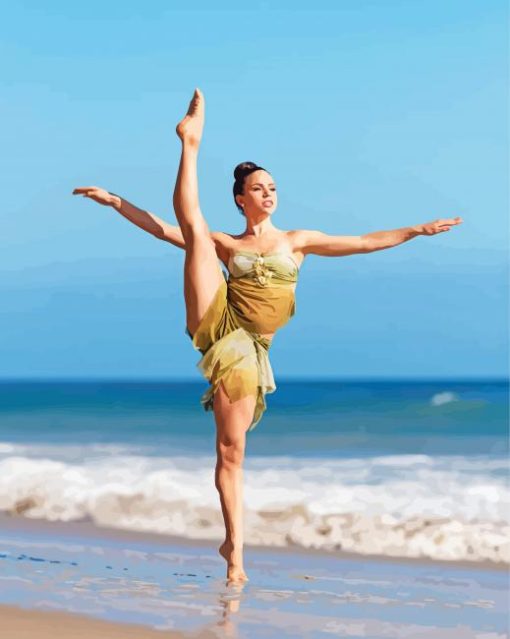 Dancer On Beach Paint by number