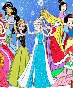 Disney Christmas Princesses paint by number