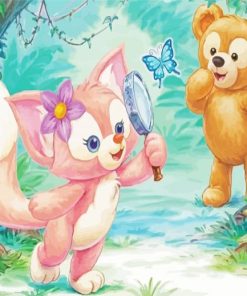 Disney Duffy Bear And Linabell paint by number