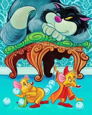 Disney Gus And Jaq And Cat paint by number