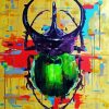 Dung Beetle Insect Art paint by number