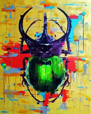 Dung Beetle Insect Art paint by number