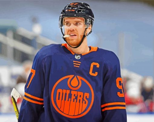 Edmonton Oilers Ice Hockey Player paint by number