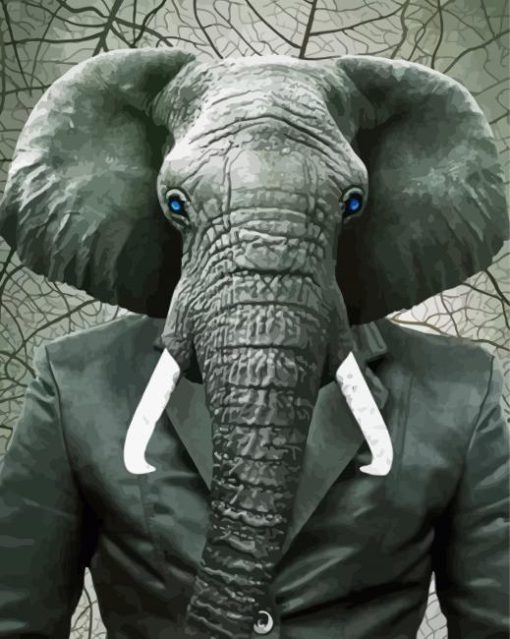 Elephant In Suit paint by number