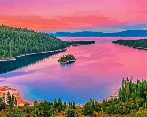 Emerald Bay State Park At Sunset paint by number