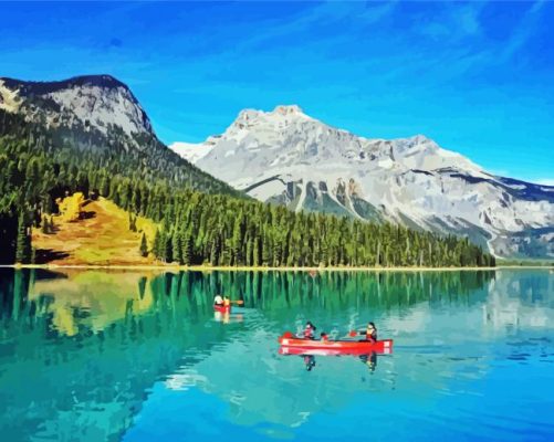 Emerald Lake Art Illustration paint by number