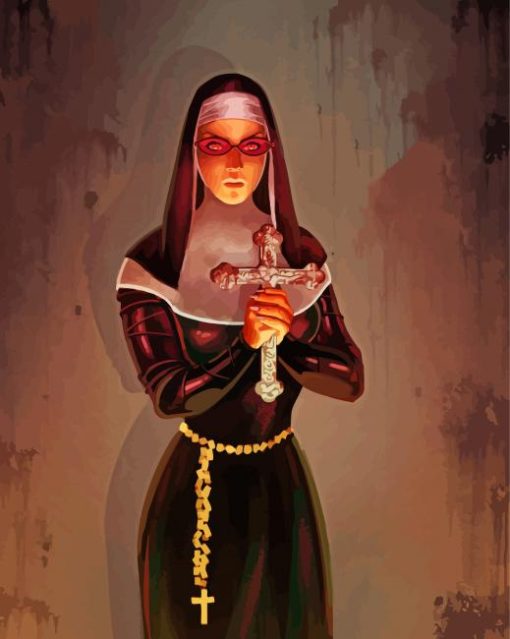 Evil Nun Character paint by number