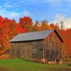 Fall With Barn paint by number