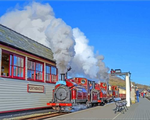 Ffestiniog Train Station paint by number