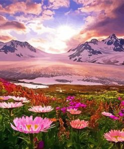Flowers And Mountains paint by number