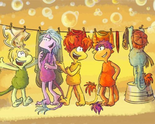 Fraggle Rock Laundry Day paint by number