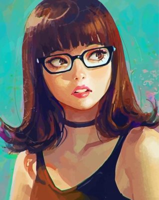 Girl With Glasses paint by number