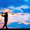 Golf Player Silhouette paint by number