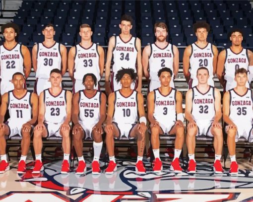 Gonzaga Bulldogs Basketball Players paint by number