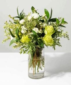 Green Flowers In Vase paint by number