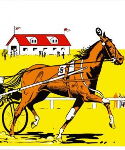 Harness Racing Art Illustration Paint by number