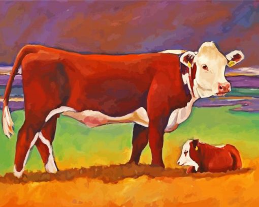 Hereford Cattles paint by number