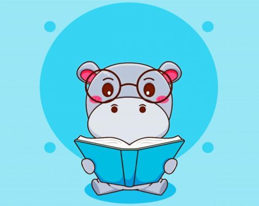 Hippo With Glasses paint by number