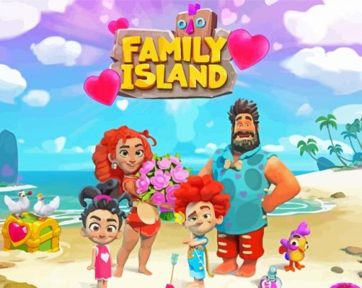 Island Family Poster paint by number