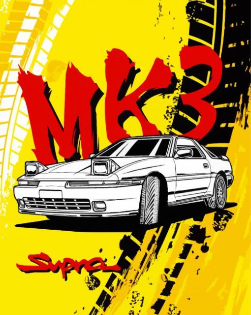 Illustration Supra Mk3 paint by number