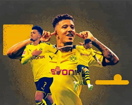 Jadon Sancho Football Player paint by number