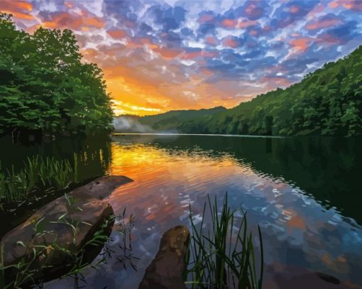 Kentucky Lake Landscape paint by number