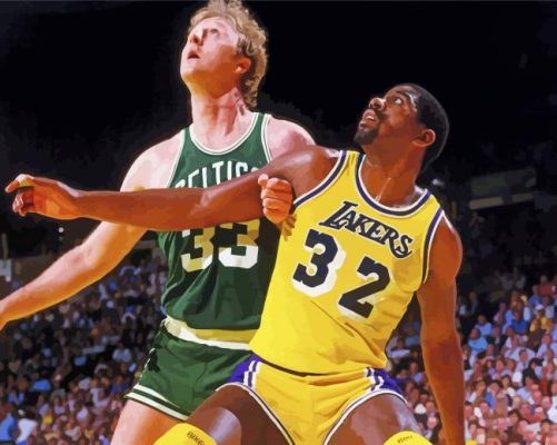 Larry Bird Vs Magic Johnson paint by number